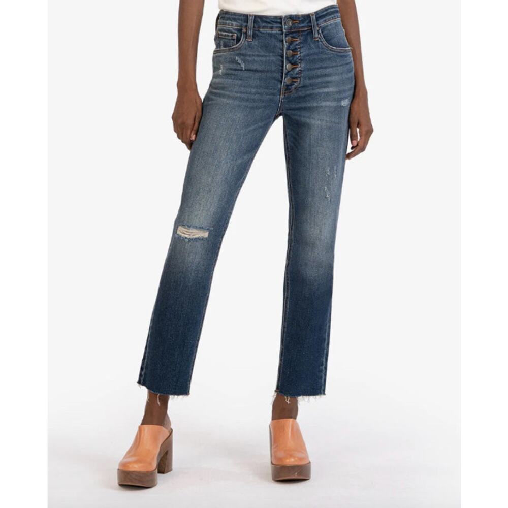 KUT FROM THE KLOTH Rachael Fab Ab High Rise Ankle Mom Jean Size 4L Medium Wash